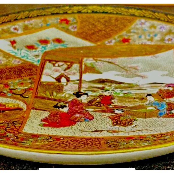 Satsuma Art Japanese Meiji Satsuma Plate W Fine Decorations Signed